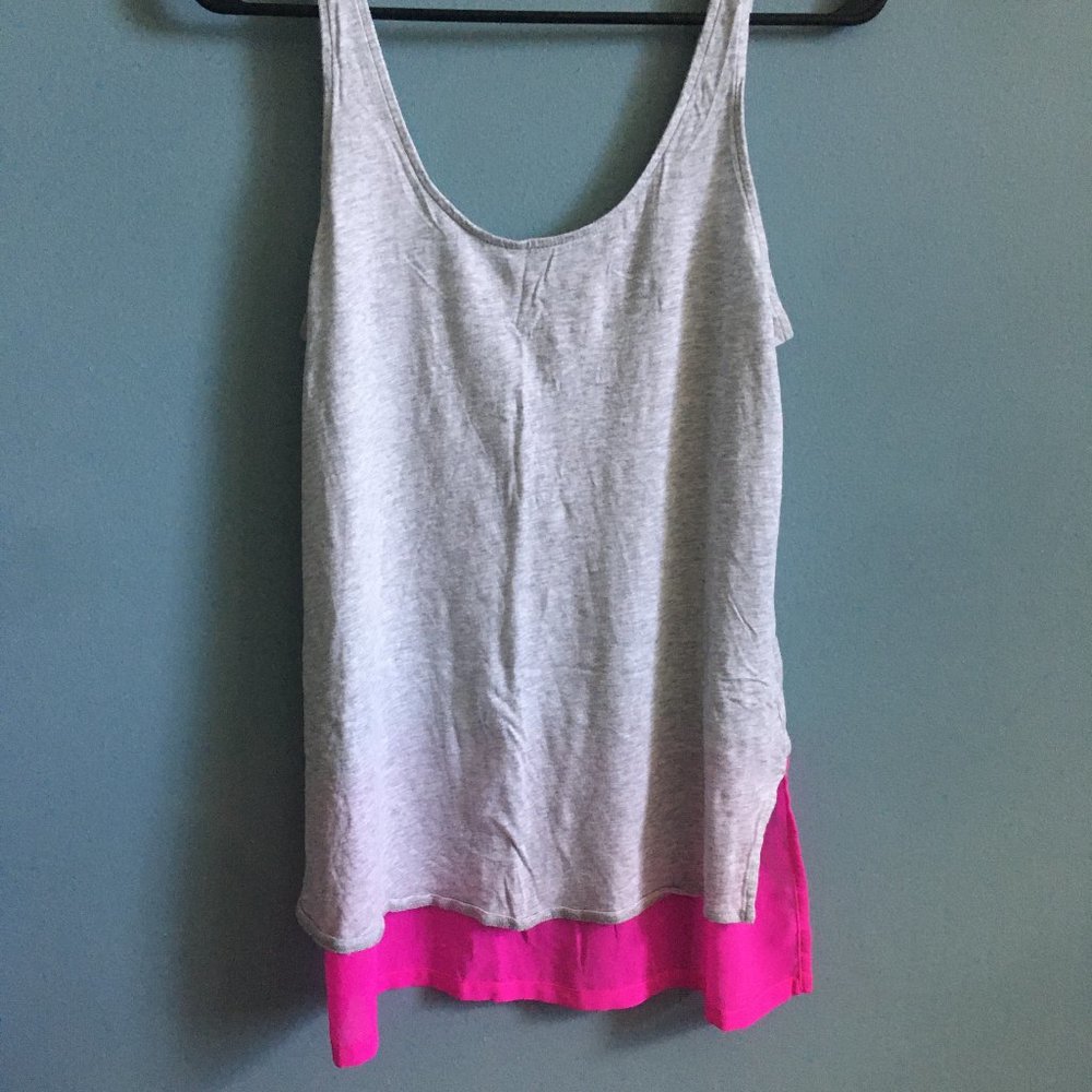 EXPRESS Grey // Hot Pink Tank Medium